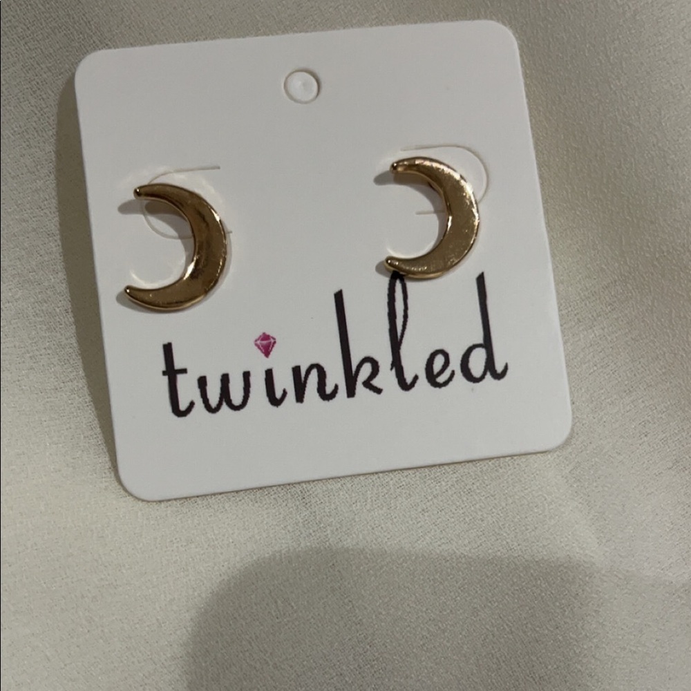 2/$20 Moon crescent stud earrings
